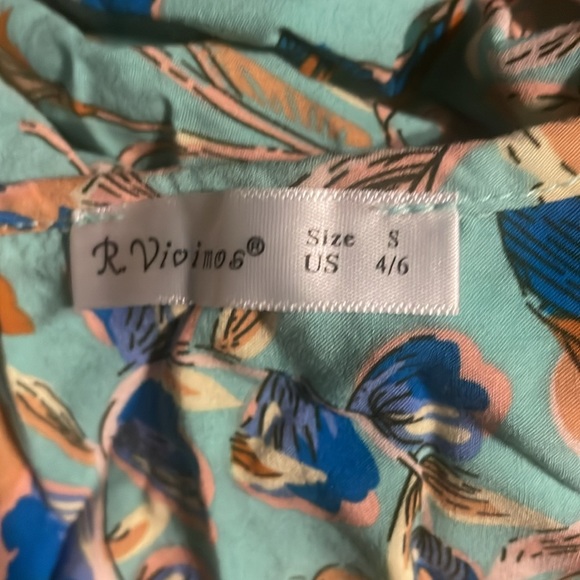 R.Vivimos Women's Long Sleeve Floral Print Midi Dresses S 4-6 - Picture 7 of 7